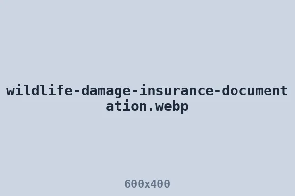 Wildlife damage photographed for an insurance claim