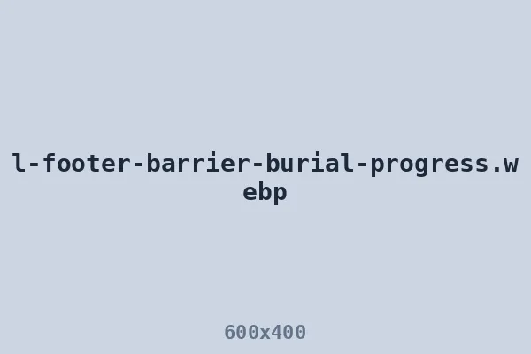 Dig-proof barrier with horizontal footer during burial