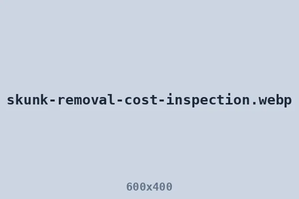 Skunk removal cost assessment during on-site inspection
