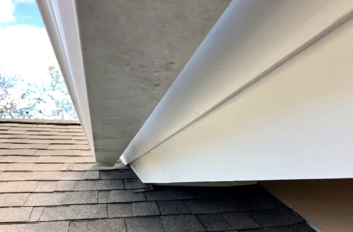 Soffit flashing repaired and sealed